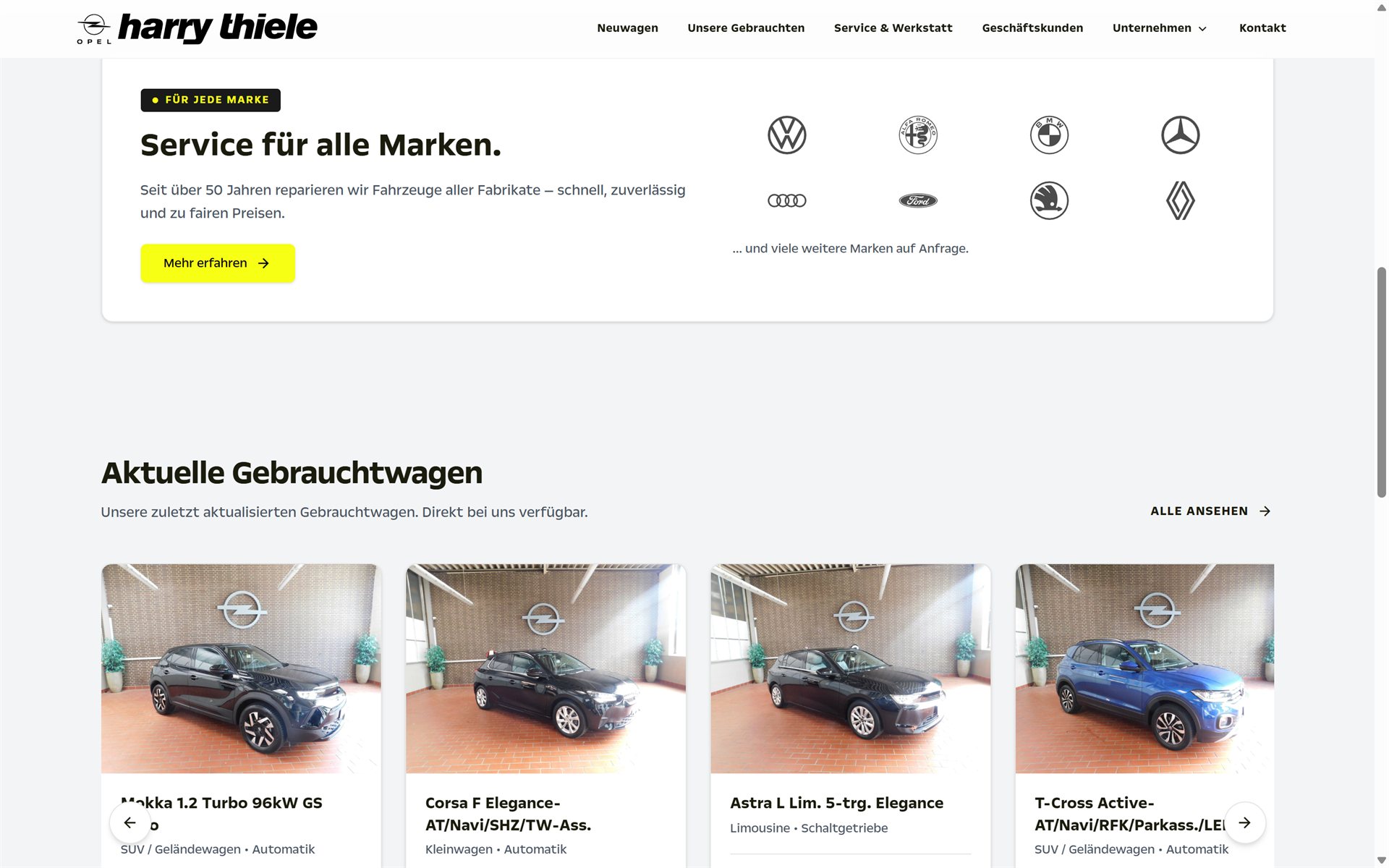 Harry Thiele, Service für alle Marken